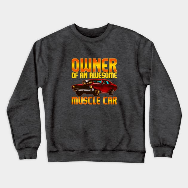 Retro Muscle Car Crewneck Sweatshirt by lateefo